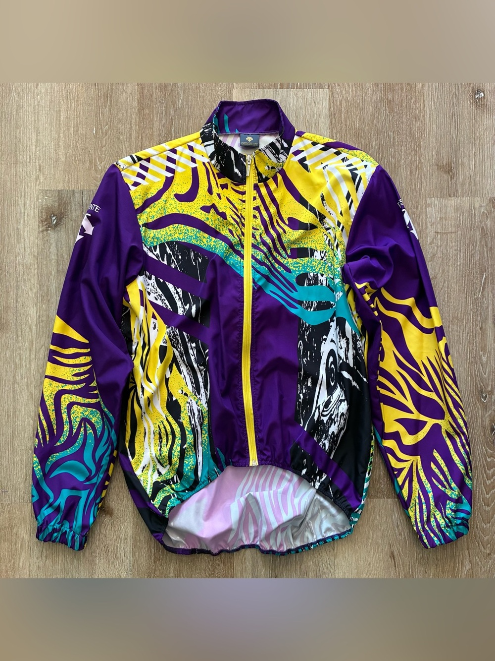 Descente Women’s XL Cycling Jacket Full Zip Long Sleeve Wind Breaker Abstract